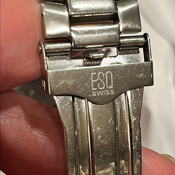 ESQ Men's Silver and Black Chronograph Watch - Picture 7 of 10